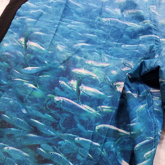 Loco Skailz MENS 34 Performance Fishing Cargo Shorts Swim Trunks Mullet Print - Picture 6 of 13